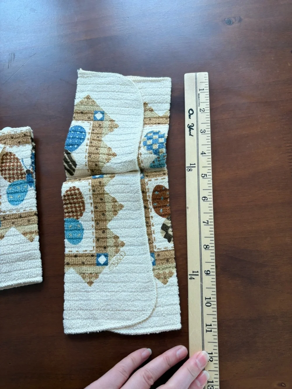 Vintage 70s washcloth terry dish cloths lot of 2 butterfly cottagecore print
